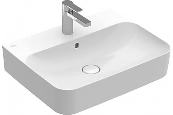 Раковина Villeroy & Boch Finion 41686GR2 star white, ceramicplus, с переливом, прямоугольная, цвет белый
