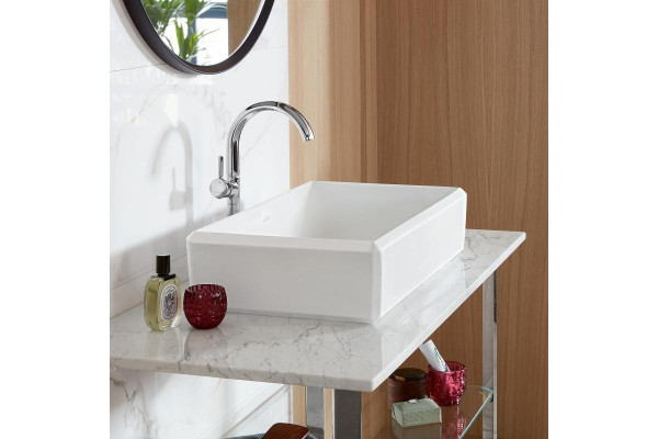 Раковина Villeroy & Boch Antheus 4A1065RW stone white, ceramicplus, без перелива, прямоугольная, цвет белый