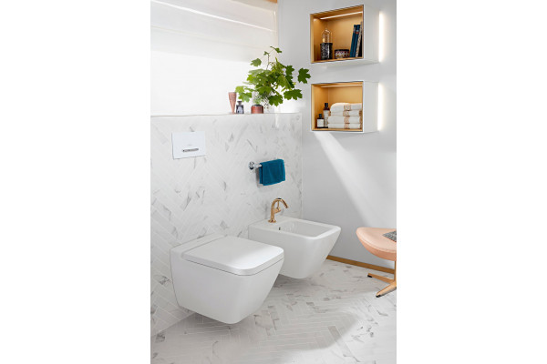 Биде подвесное Villeroy & Boch Finion 446500R2 star white, ceramicplus, цвет белый, прямоугольное, 37.5x56 см