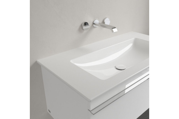 Мебельная раковина Villeroy & Boch Venticello 4104AJR1 без отверстия для смесителя, альпийский белый ceramic plus, прямоугольная