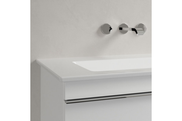 Мебельная раковина Villeroy & Boch Venticello 4104AJRW без отверстия для смесителя, stone white ceramic plus, прямоугольная, цвет белый