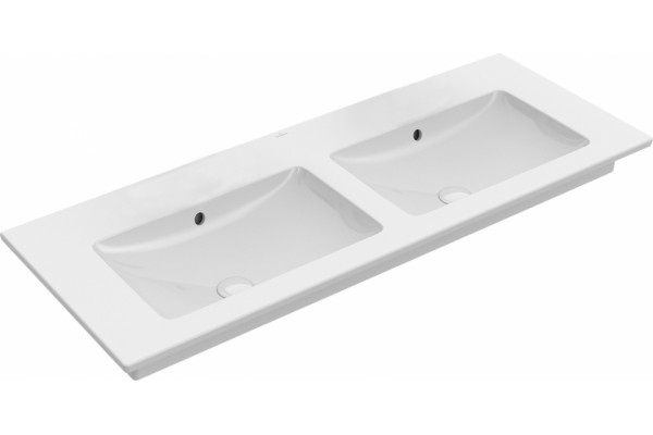 Мебельная раковина Villeroy & Boch Venticello 130 см, без отверстия для смесителя, альпийский белый, прямоугольная