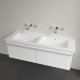 Мебельная раковина Villeroy & Boch Venticello 130 см, без отверстия для смесителя, альпийский белый ceramic plus, прямоугольная