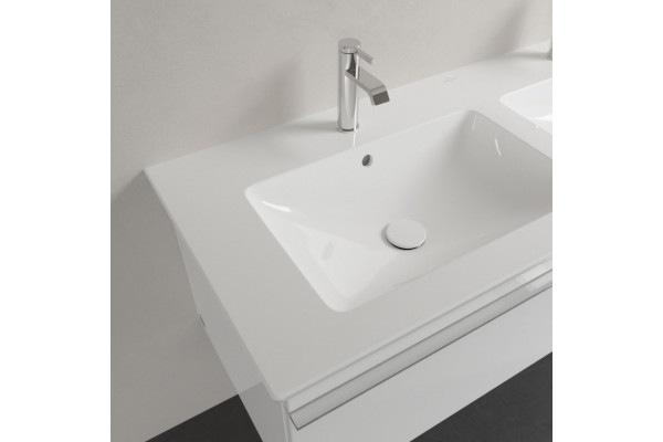 Мебельная раковина Villeroy & Boch Venticello 130 см, stone white ceramic plus, прямоугольная, цвет белый