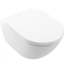 Унитаз подвесной Villeroy & Boch Subway 3.0 4670TSR1 alpin, ceramicplus, сиденье с микролифтом, белый, 37x56 см