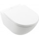 Унитаз подвесной Villeroy & Boch Subway 3.0 4670TSR1 alpin, ceramicplus, сиденье с микролифтом, белый, 37x56 см