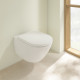 Унитаз подвесной Villeroy & Boch Subway 3.0 4670TSR1 alpin, ceramicplus, сиденье с микролифтом, белый, 37x56 см