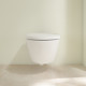 Унитаз подвесной Villeroy & Boch Subway 3.0 4670TSR1 alpin, ceramicplus, сиденье с микролифтом, белый, 37x56 см