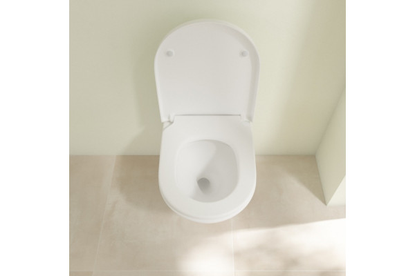 Унитаз подвесной Villeroy & Boch Subway 3.0 4670TSR1 alpin, ceramicplus, сиденье с микролифтом, белый, 37x56 см