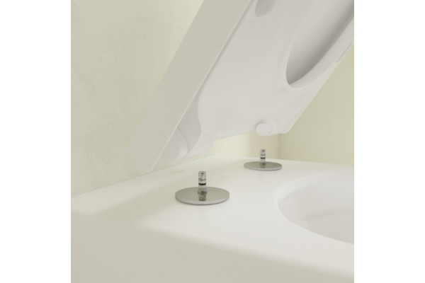 Унитаз подвесной Villeroy & Boch Subway 3.0 4670TSR1 alpin, ceramicplus, сиденье с микролифтом, белый, 37x56 см
