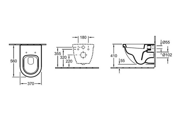 Унитаз подвесной Villeroy & Boch Subway Plus alpin белый, овальный, 37x56 см