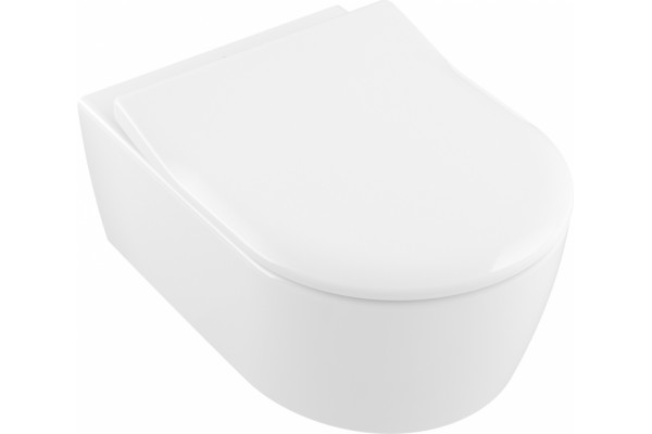 Унитаз подвесной Villeroy & Boch Avento 5656RS01 alpin белый, овальный, 37x53 см