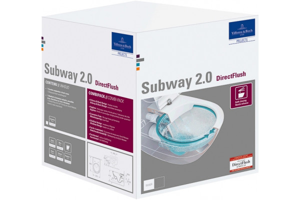 Унитаз подвесной Villeroy & Boch Subway 2.0 5614R201 белый, овальный, 37.5x56.5 см