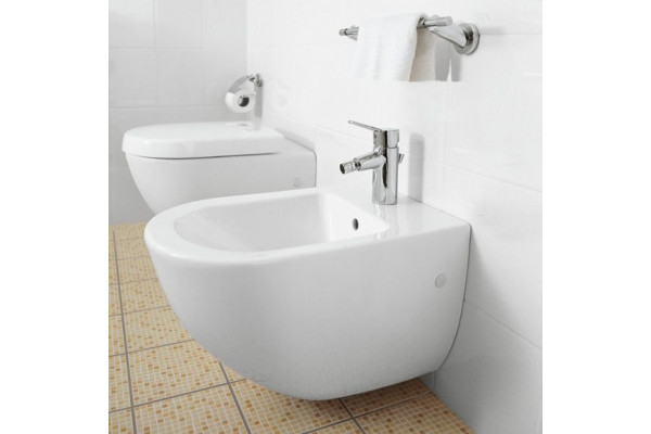 Биде подвесное Villeroy & Boch Subway 2.0 5400 00R1 alpin, Сeramicplus, цвет белый, овальное, 37.5x56.5 см