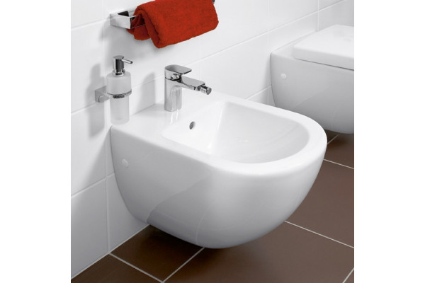 Биде подвесное Villeroy & Boch Subway 2.0 5400 00R1 alpin, Сeramicplus, цвет белый, овальное, 37.5x56.5 см