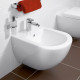 Биде подвесное Villeroy & Boch Subway 2.0 5400 00R1 alpin, Сeramicplus, цвет белый, овальное, 37.5x56.5 см