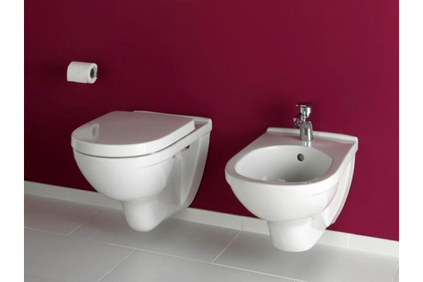Унитаз подвесной Villeroy & Boch O Novo 5660HRR1 alpin, безободковый, белый, овальный, 36x56 см