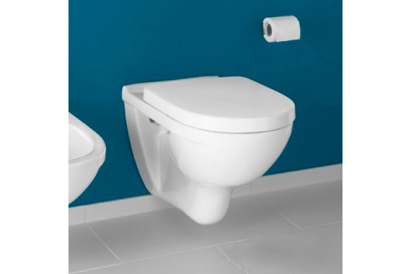 Унитаз подвесной Villeroy & Boch O Novo 5660HRR1 alpin, безободковый, белый, овальный, 36x56 см