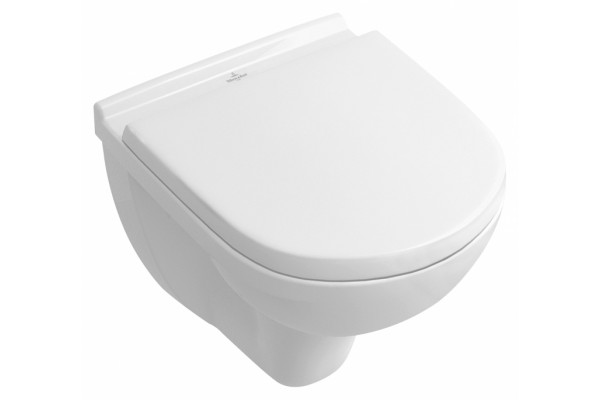 Унитаз подвесной Villeroy & Boch O Novo alpin, с микролифтом, белый, овальный, 36x49 см
