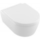 Унитаз подвесной Villeroy & Boch Avento 5656HR01 alpin, безободковый, белый, овальный, 37x53 см