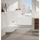 Унитаз подвесной Villeroy & Boch Venticello 4611RSR1 безободковый, Ceramicplus, белый, прямоугольный, 37.5x56 см