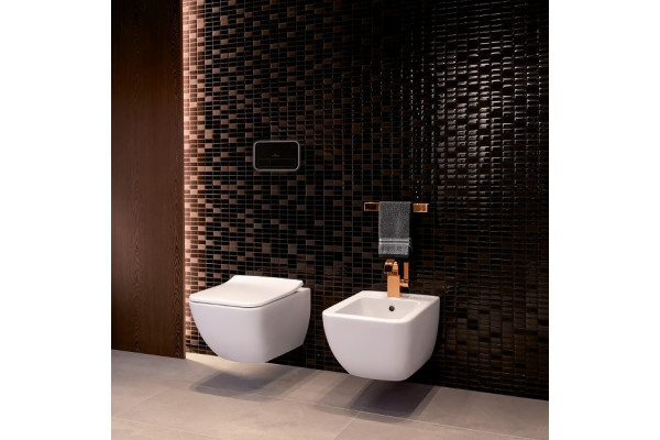 Унитаз подвесной Villeroy & Boch Venticello 4611RSR1 безободковый, Ceramicplus, белый, прямоугольный, 37.5x56 см
