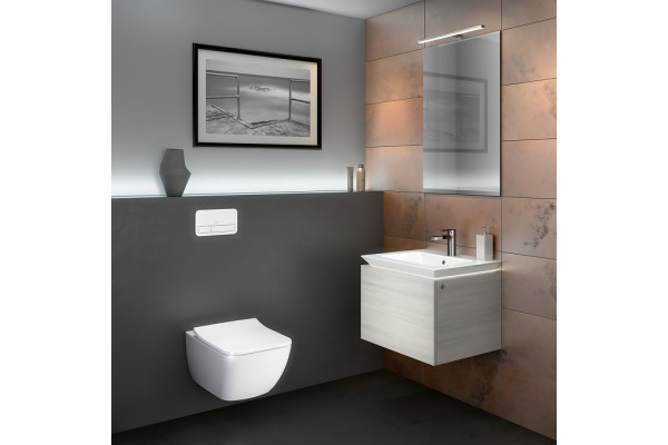 Унитаз подвесной Villeroy & Boch Venticello 4611RSR1 безободковый, Ceramicplus, белый, прямоугольный, 37.5x56 см