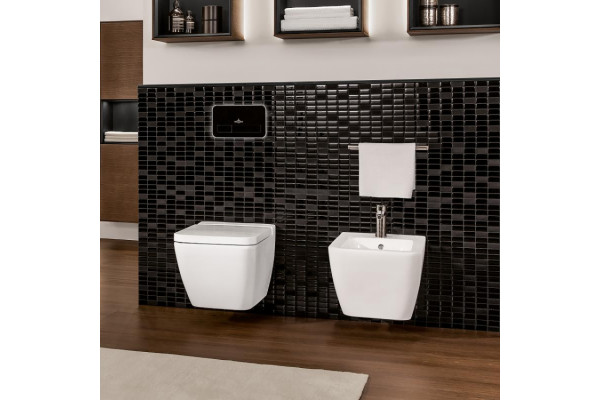 Биде подвесное Villeroy & Boch Finion 446500R1 alpin, Ceramicplus, цвет белый, прямоугольное, 37.5x56 см