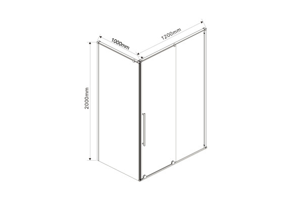 Душевой уголок Vincea Arno VSR-1A1012CL 120х100х200 профиль хром, стекло прозрачное , прямоугольный, двери раздвижные