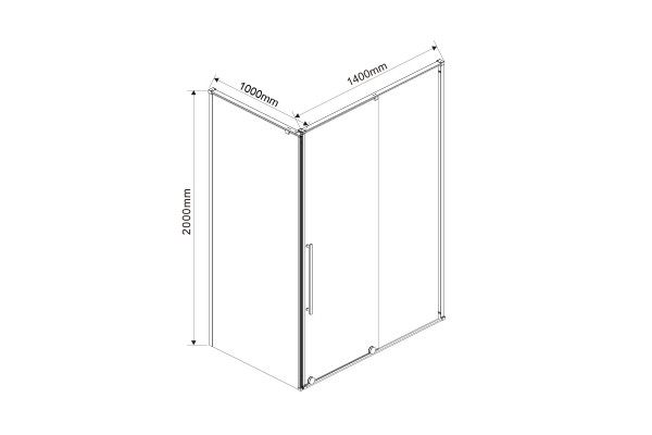 Душевой уголок Vincea Arno VSR-1A1014CL 140х100х200 профиль хром, стекло прозрачное , прямоугольный, двери раздвижные