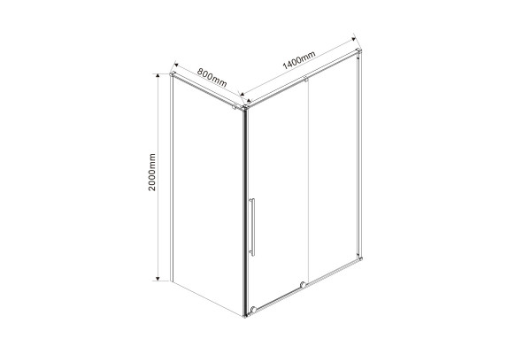 Душевой уголок Vincea Arno VSR-1A8014CL 140х80х200 профиль хром, стекло прозрачное , прямоугольный, двери раздвижные