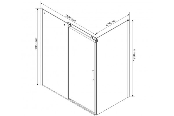 Душевой уголок Vincea Como VSR-1C8012CL 120х80х195 профиль хром, стекло прозрачное, прямоугольный, двери раздвижные