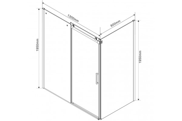 Душевой уголок Vincea Como VSR-1C8013CL 130х80х195 профиль хром, стекло прозрачное, прямоугольный, двери раздвижные