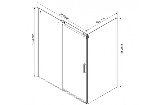Душевой уголок Vincea Como VSR-1C9013CL 130х90х195 профиль хром, стекло прозрачное, прямоугольный, двери раздвижные