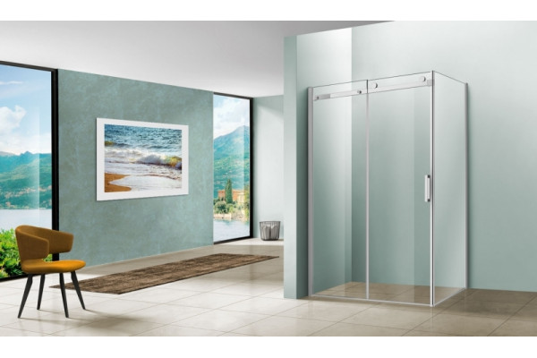 Душевой уголок Vincea Como VSR-1C8015CL 150х80х195 профиль хром, стекло прозрачное, прямоугольный, двери раздвижные