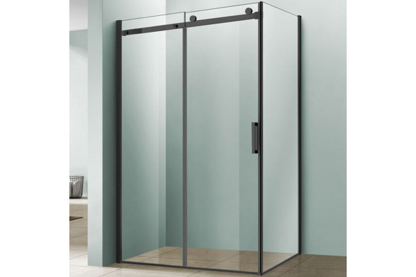 Душевой уголок Vincea Como VSR-1C9012CLB 120х90х195 профиль чёрный, стекло прозрачное, прямоугольный, двери раздвижные