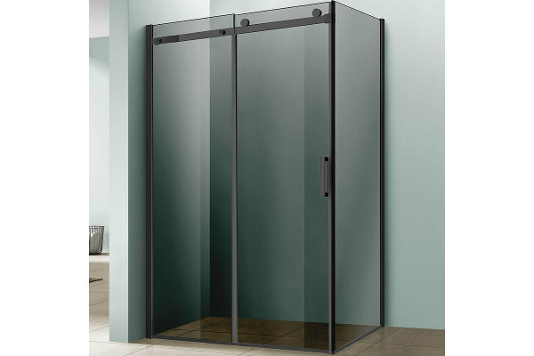 Душевой уголок Vincea Como VSR-1C9012CGB 120х90х195 профиль чёрный, стекло тонированное, прямоугольный, двери раздвижные
