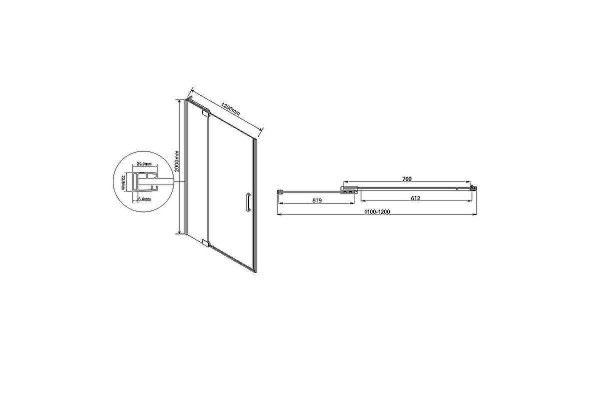 Душевая дверь Vincea Extra VDP-1E1112CL 120х200 профиль хром, стекло прозрачное, распашная