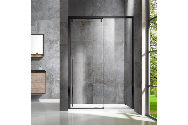 Душевая дверь Vincea Lugano VDS-1L140CLB-1 140x195 профиль чёрный, стекло прозрачное, раздвижная