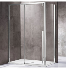 Душевой уголок Vincea Lugano VSR-1L8014CL-1 140х80х195 профиль хром, стекло прозрачное, прямоугольный, двери раздвижные