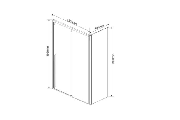 Душевой уголок Vincea Lugano VSR-1L8013CLB-1 130х80х195 профиль чёрный, стекло прозрачное, прямоугольный, двери раздвижные