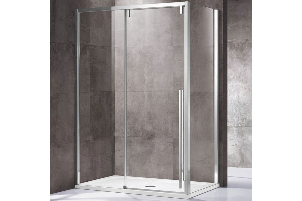 Душевой уголок Vincea Lugano VSR-1L8015CL-1 150х80х195 профиль хром, стекло прозрачное, прямоугольный, двери раздвижные