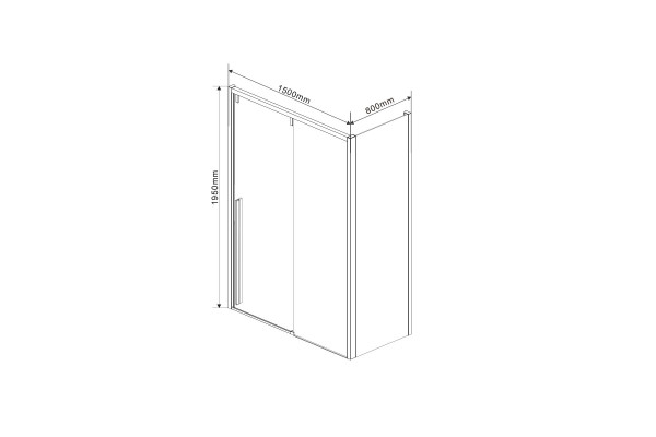 Душевой уголок Vincea Lugano VSR-1L8015CL-1 150х80х195 профиль хром, стекло прозрачное, прямоугольный, двери раздвижные