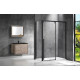 Душевой уголок Vincea Lugano VSR-1L9012CLB-1 120х90х195 профиль чёрный, стекло прозрачное, прямоугольный, двери раздвижные