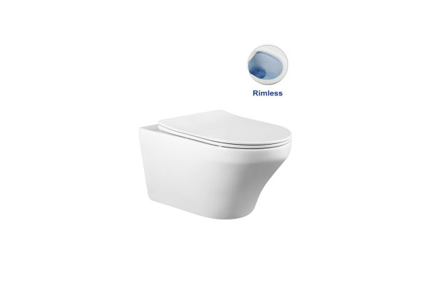 Унитаз Vincea Edge-M Rimless VT1-37 подвесной с сиденьем Микролифт, белый, овальный, 36.5x55.5 см