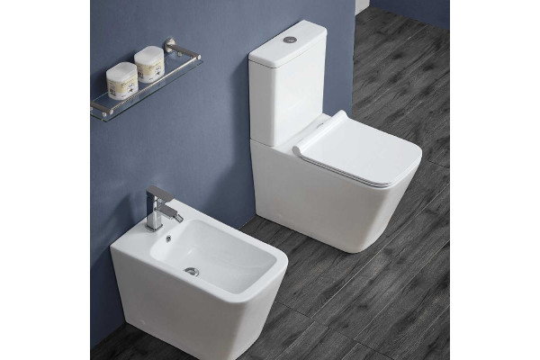 Унитаз компакт Vincea Q-Line VT2-12 Белый с бачком и сиденьем Микролифт, белый, прямоугольный, 37x64 см