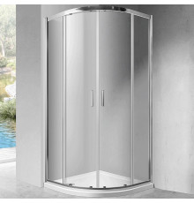 Душевой уголок Vincea Scala VSQ-2SC900CL 90х90х190 профиль хром, стекло прозрачное, четверть круга, двери раздвижные