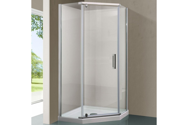Душевой уголок Vincea Stresa VSP-1S900CL 90x90х195 профиль хром, стекло прозрачное, двери распашные