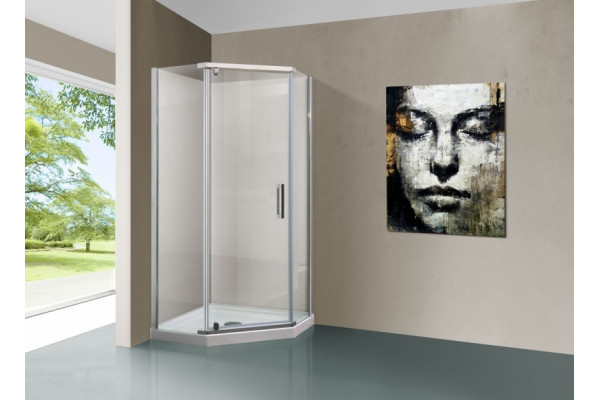 Душевой уголок Vincea Stresa VSP-1S900CL 90x90х195 профиль хром, стекло прозрачное, двери распашные