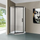 Душевой уголок Vincea Stresa VSP-1S100CLB 100x100х195 профиль чёрный, стекло прозрачное, двери распашные
